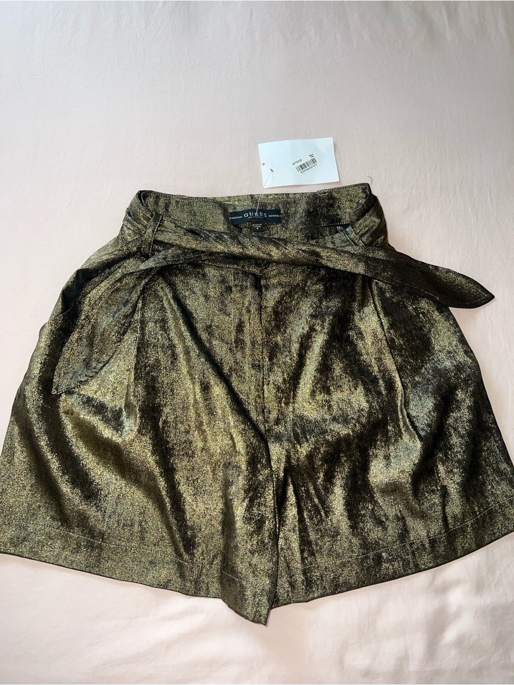 Guess Metallic Paperbag Waist Shorts